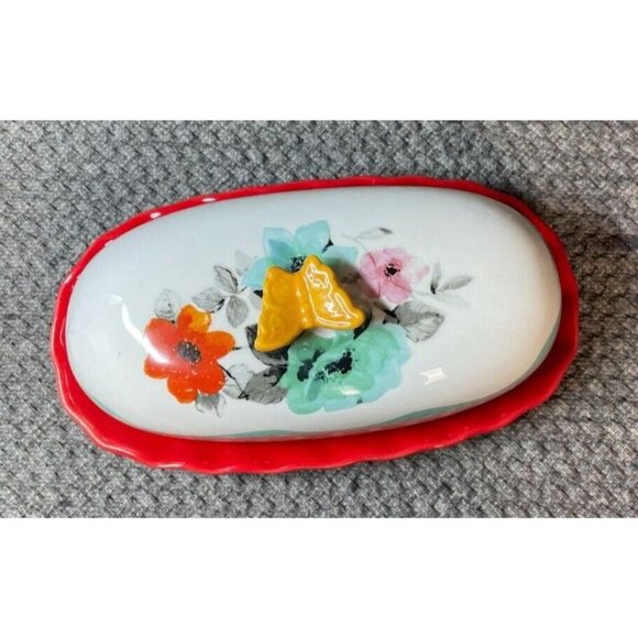 Pioneer Woman Flea Market Floral Butter Dish & Cookbook Food From My Frontier - Picture 4 of 10